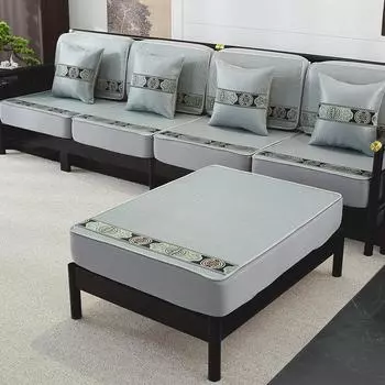 Летний Охлаждающий Ротанговый Чехол для Дивана Нескользящий Полное Покрытие Подушка для Дивана Идеально Подходит для Защиты Дивана Pillow cover (A) синий