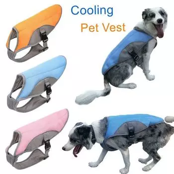 Летний охлаждающий жилет для собак, светоотражающая куртка-холодильник для домашних животных, дышащая одежда для щенков S оранжевый