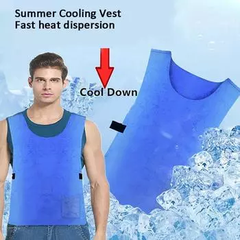 Летний охлаждающий жилет из быстро рассеивающей тепло ПВА-ткани, защитный мужской спортивный жилет для защиты от высоких температур.