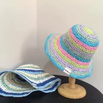 Летний отдых на море пляж защита от солнца удача тень шляпа-ведро показать лицо маленькая соломенная шляпа прилив соломенная шляпа ручной работы женщина M56-58cm