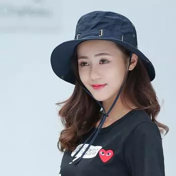 Летний открытый женский солнцезащитный козырек от солнца, солнцезащитная шляпа M56-58cm тёмно-синий