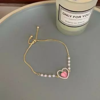 Летний персиковый браслет с искусственным жемчугом для женщин, Instagram, уникальный дизайн, новый высококачественный браслет «Любовь, лучший друг»