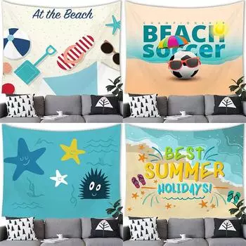 Летний пляжный гобелен для вечеринки, офиса, гостиной, украшения, домашний настенный гобелен 100x75cm