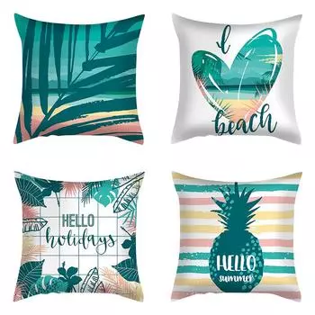 Летний пляжный пейзаж, наволочка, бирюзовая наволочка, полиэстер, кресло, кресло, наволочка для талии, современный домашний декор 45x45 см 40x40cm