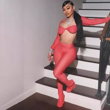 Летний повседневный однотонный узкий костюм с круглым вырезом и короткими рукавами L чёрный