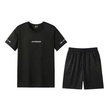 Летний повседневный спортивный комплект, мужская футболка с короткими рукавами и сеткой, быстросохнущая и дышащая спортивная одежда для бега XXXL