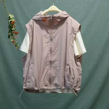 Летний повседневный жилет без рукавов с капюшоном для сушки одежды, модный тонкий жилет для улицы, куртка, жилет, куртка XXXXL белый