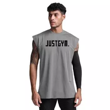 Летний принт Мужской бодибилдинг Фитнес Сетка О-образный вырез Быстросохнущий тренажерный зал Спортивный Принт Оверсайз Жилет M-2XL M чёрный