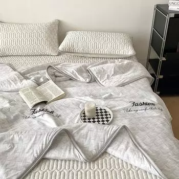 Летний прохладный коврик для кровати, мягкий тонкий ледяной охлаждающий коврик, наволочка, 3 шт., одиночный двойной спальный летний наматрасник 150x200 Summer quilt