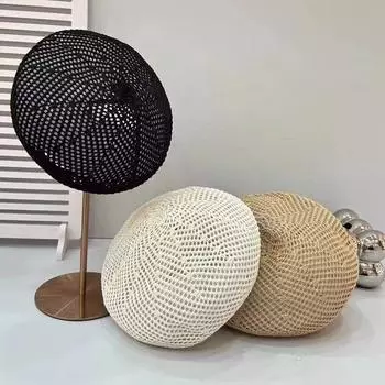 Летний пустой дышащий черный темпераментный берет женский повседневный универсальный берет с маленьким художником M56-58cm