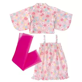 Летний японский оби из 3 частей Heiko Obi Japanese One Top and Bottom с фейерверком Yukata HF13 [SLINX] Юката, Девочки, Дети, Девочки, Младенцы, Малыши, розовый