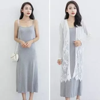 Летний сарафан без рукавов, свободный, однотонный, эластичный, с открытой спиной, круглым вырезом, трапециевидной формы, внутренняя одежда, верхняя одежда, платье-миди, повседневное платье-комбинация M чёрный