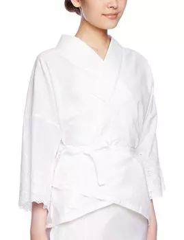 Летний шелк без кружева, сделано в Японии [Life.] полуворотник, полунижнее белье, эмблема, рукава, (M) белый