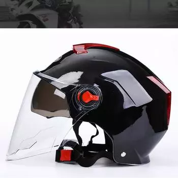 Летний шлем для электромобиля, взрослый, двойной объектив, летний шлем, шлем для мотоцикла, защитный шлем brown short lens