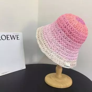 Летний солнцезащитный крем показывает лицо небольшая вогнутая шляпа от солнца в форме ведра шляпа-тазик сладкий уровень постепенное изменение соломенная шляпа-ведро M56-58cm