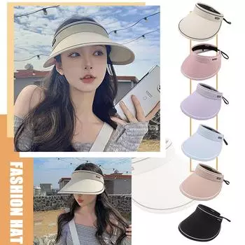 Летний солнцезащитный крем с большими полями, пустой цилиндр, женский солнцезащитный козырек от ультрафиолета, уличная велосипедная шляпа от солнца, закрывающая лицо One Size чёрный