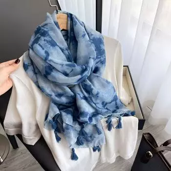 Летний солнцезащитный шарф, богемная тушь, рисунок, большой платок, пляжное полотенце для путешествий, для женщин, этнический стиль