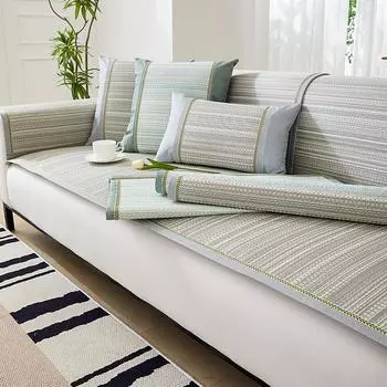 Летний соломенный коврик, дышащий крутой коврик для дивана, нескользящий, против царапин, для гостиной, прямой ряд, чехол для дивана, ткань, спинка, полотенце 60*60cm