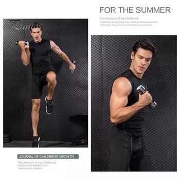 Летний спортивный жилет без рукавов с круглым вырезом для тренировок, майка, сексуальный мужской обтягивающий жилет для бодибилдинга и фитнеса M белый