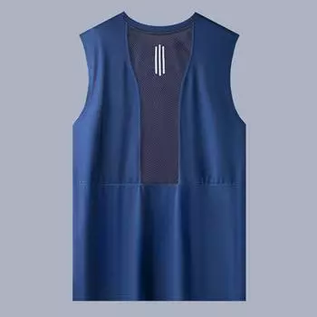 Летний спортивный жилет Ice Silk, мужская тонкая безрукавка, мужская футболка для фитнеса, бега, быстросохнущая одежда, жилет M