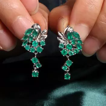 Летний свежий стиль Дизайн Серьги из натурального зеленого агата модные и элегантные для женщин и девушек, носящих изысканные украшения M зелёный