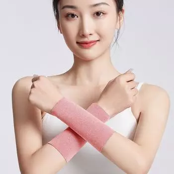 Летний тонкий напульсник для мужчин и женщин Heattech для беременных послеродовой бандаж на запястье защита суставов перчатки самонагревающиеся короткие для прикрытия шрамов Pink XL