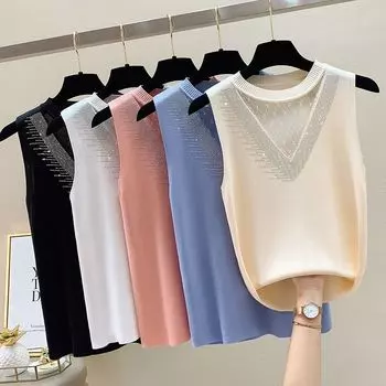 Летний топ для женщин, подвесной жилет, сексуальные белые, черные красивые нижние топы L