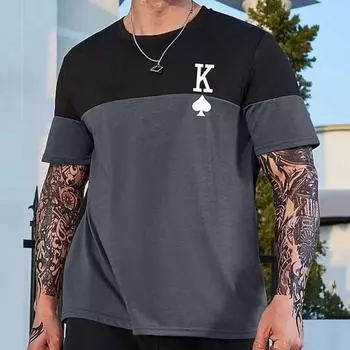 Летний топ, мужская футболка с круглым вырезом и короткими рукавами, модная облегающая базовая рубашка корейского образца, большие размеры, короткие рукава для мужчин S