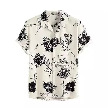 Летний топ с цветочным принтом и 3D принтом, мужские летние пляжные рубашки на Гавайях, мужская дышащая уличная одежда для вечеринок с короткими рукавами, уличная социальная одежда 5XL