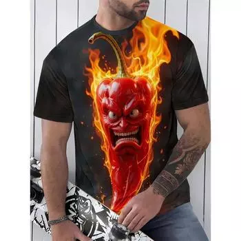 Летний топ с круглым вырезом и 3D принтом забавного узора, модная повседневная мужская футболка с коротким рукавом XS