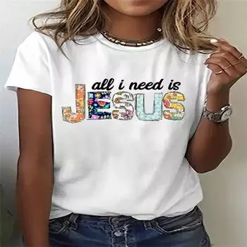 Летний топ с круглым вырезом и принтом, модные повседневные милые женские футболки из чистого хлопка с короткими рукавами M