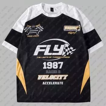 Летний топ с круглым вырезом и принтом 3D Racing, модные повседневные футболки с короткими рукавами для мужчин XS
