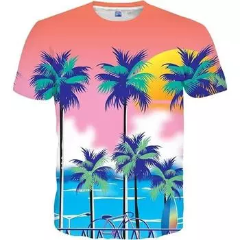 Летний топ с круглым вырезом и принтом ночного неба в виде 3D, модные повседневные футболки с короткими рукавами для мужчин XS