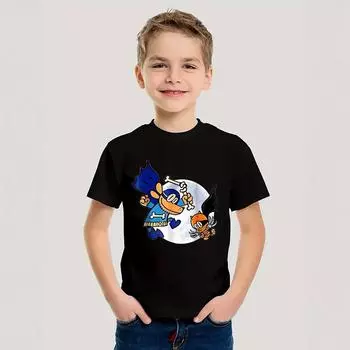 Летний топ с круглым вырезом и принтом 3D-детектива и собаки, модные повседневные футболки с короткими рукавами для мальчиков 110 белый