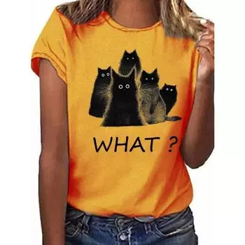 Летний топ с круглым вырезом и принтом в виде 3D перьев и животных, модные повседневные женские футболки с короткими рукавами S