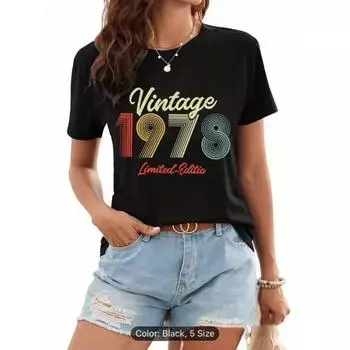 Летний топ с круглым вырезом и принтом, модные повседневные милые женские футболки из чистого хлопка с короткими рукавами M