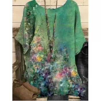 Летний топ с круглым вырезом и принтом в виде 3D-рисунка тушью, модные и повседневные женские футболки больших размеров с короткими рукавами 6XL