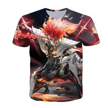 Летний топ с круглым вырезом и принтом 3D Honor of Kings, модные повседневные футболки с коротким рукавом для мужчин и женщин, универсальные футболки XS