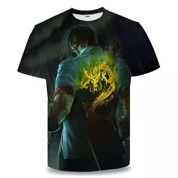 Летний топ с круглым вырезом и принтом 3D LOL Game, модные повседневные футболки с короткими рукавами для мужчин XS