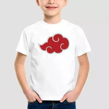 Летний топ с круглым вырезом и принтом Наруто, модные повседневные футболки с короткими рукавами для детей и мальчиков из чистого хлопка 2Y белый