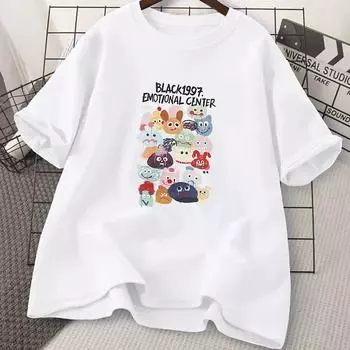 Летний топ с круглым вырезом и рисунком в виде букв, модные повседневные футболки с короткими рукавами для мужчин и женщин из чистого хлопка S белый