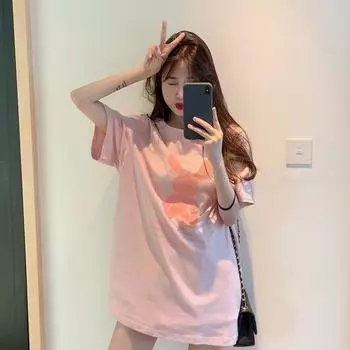 Летний топ с мультяшным принтом, одинаковые брюки, повседневная летняя блузка с рисунком молодого кролика, женская одежда M розовый