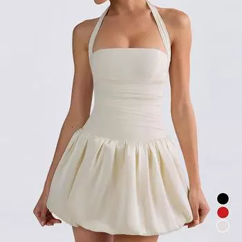 Летний тренд 2024 года: Сексуальное платье принцессы на одно плечо с открытой спиной и шнуровкой для женщин Medium кремовый/белый