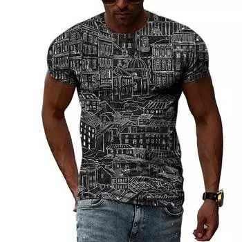 Летний тренд, модные забавные мужские футболки с рисунком граффити, повседневные футболки в стиле хип-хоп с принтом, индивидуальные топы с круглым вырезом и короткими рукавами XS