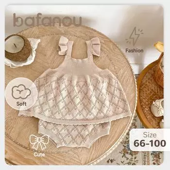 Летний трикотажный комплект из 2 предметов для младенцев, слинг-топ, шаровары для новорожденных девочек, однотонные комплекты одежды bafanou S177 73cm(6-12M) розовый