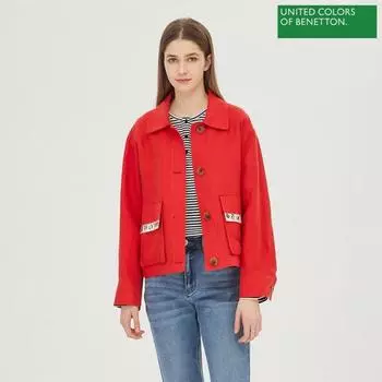 Летний твидовый джемпер Benetton Benetton Bajpa5331 Rd Red/42