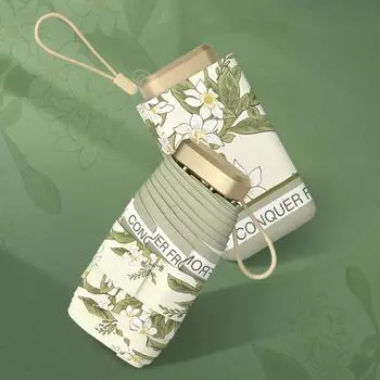 Летний УФ-мини-зонт для женщин, карманный маленький складной зонт от солнца с цветами, двухслойный портативный ветрозащитный зонтик, зонтик 6K