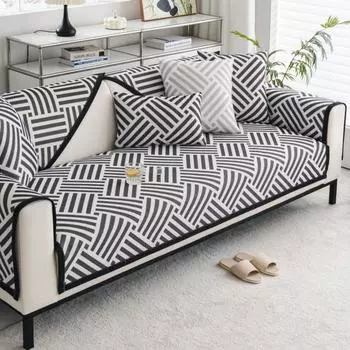 Летний универсальный чехол для дивана из шенилла, чехол для дивана, чехол для гостиной, нескользящий чехол для дивана из ледяного шелка 70X70cm 1pc