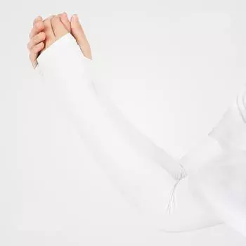 Летний велосипедный солнцезащитный ледяной рукав для улицы, бесшовный рукав-накидка от УФ-лучей, дышащий, с открытыми пальцами, нарукавник белый