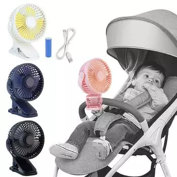 Летний вентилятор для тележки, коляски, уличный портативный мини-вентилятор с зажимом для рук, зарядка через USB, тихий настольный электрический вентилятор для детских аксессуаров 4000MA розовый